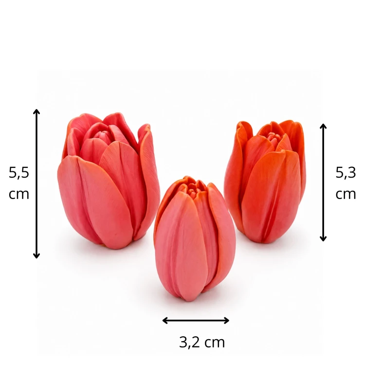 Forma silikonowa Tulipany 3 szt. 3D do czekolady, świec i dekoracji