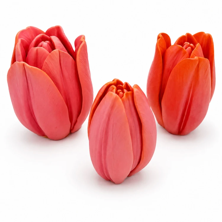 Forma silikonowa Tulipany 3 szt. 3D do czekolady, świec i dekoracji