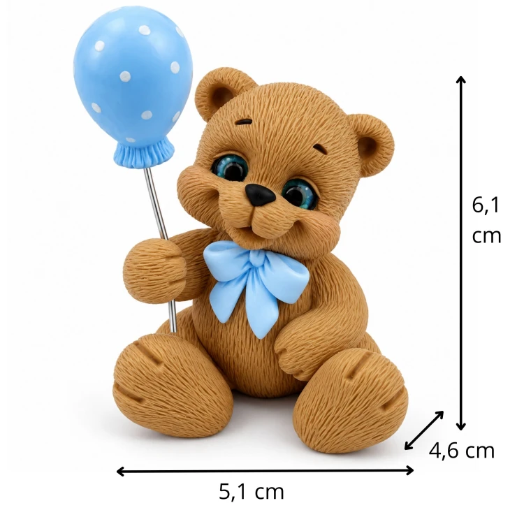 Forma silikonowa Miś z balonami – urodziny, czekolada, świece