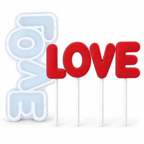 Forma silikonowa napis LOVE – Walentynki, lizaki, czekolada