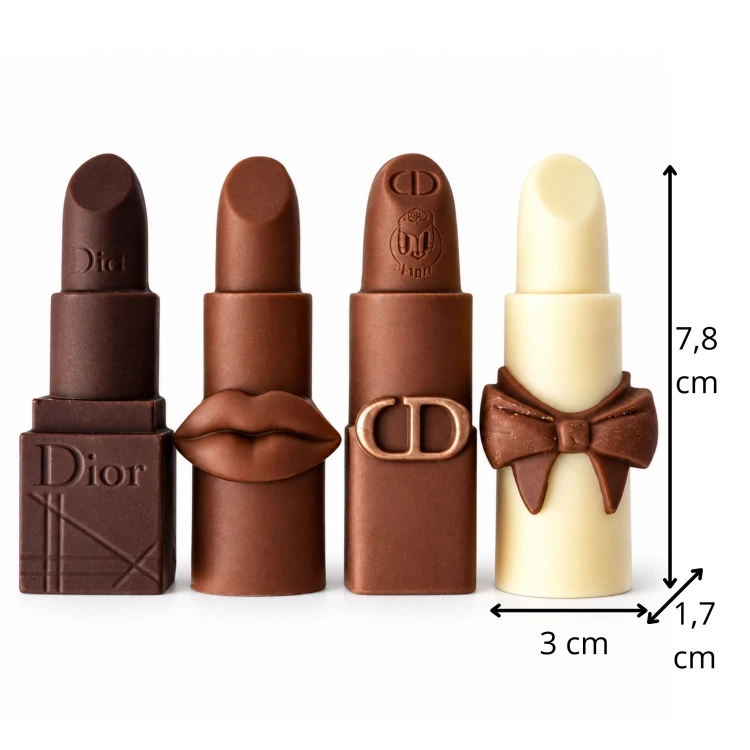 Forma silikonowa Zestaw szminek 2D – tort dla niej, czekolada