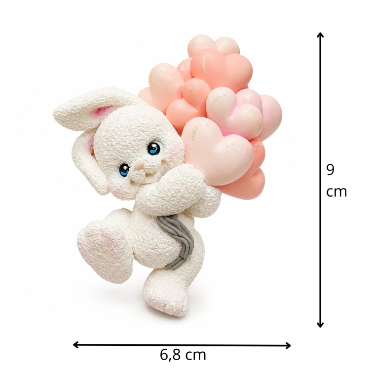 Forma silikonowa do czekolady Zajączek z balonami 2D – tort, gips, mydło