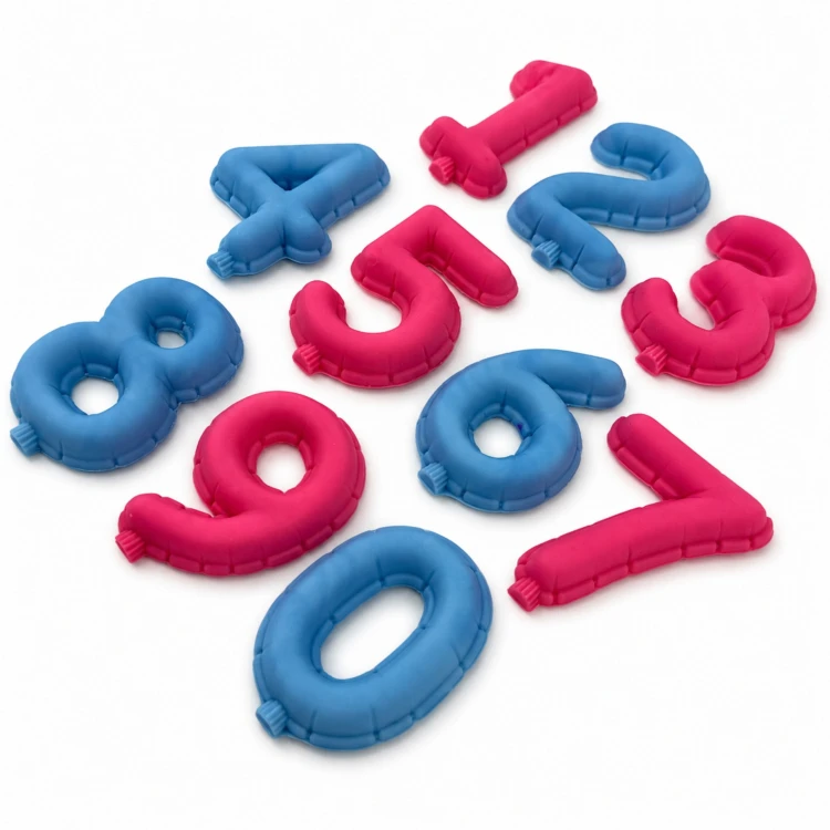 Forma silikonowa Cyfry balonowe 2D 4 cm – urodziny, tort, czekolada