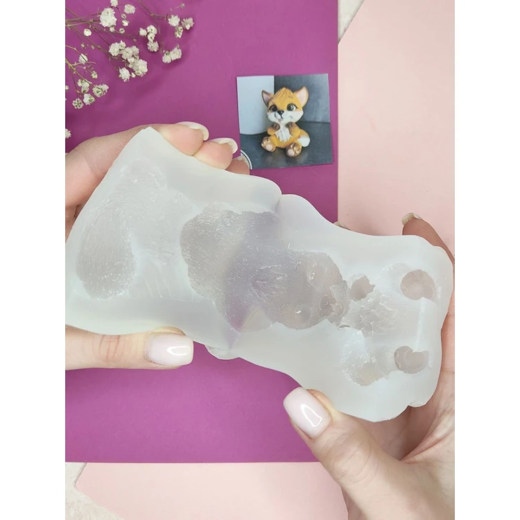 Forma silikonowa Lisek 3D – czekolada, świece, mydło, gips