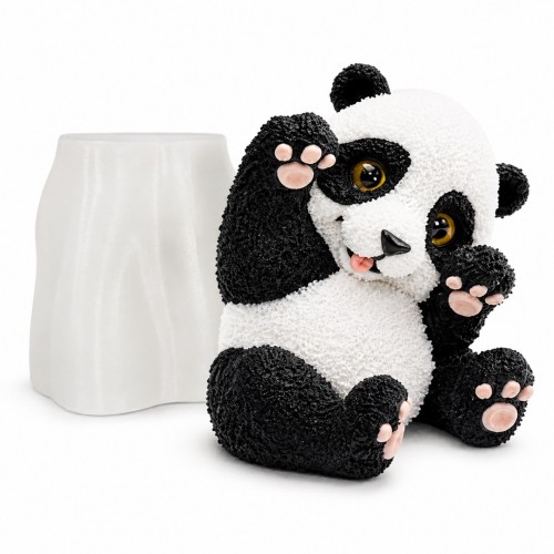 Forma silikonowa Panda 3D – tort dziecięcy, czekolada, świece