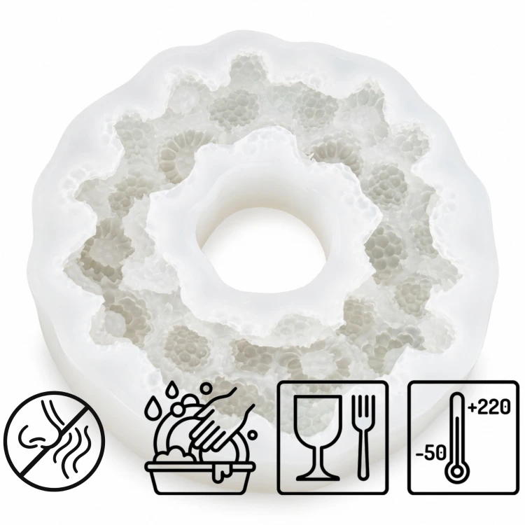 Forma silikonowa Wieniec z malin 8,5 cm – tort, czekolada